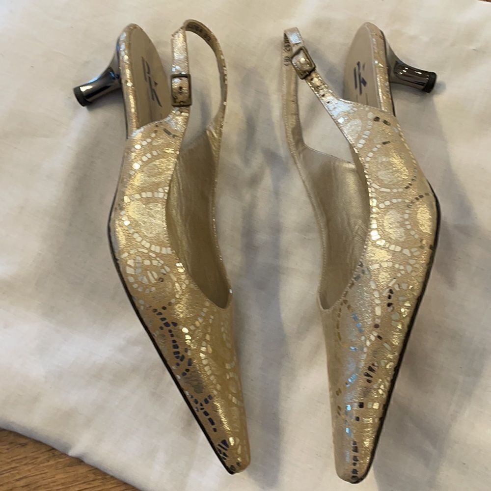 PETER KAISER GOLD MIRO SHOES. NEW - Picture 4 of 10